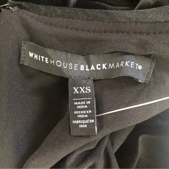 WHBM Black velvet sleeveless (cap sleeves) embellished cocktail dress Size XXS - Picture 10 of 16